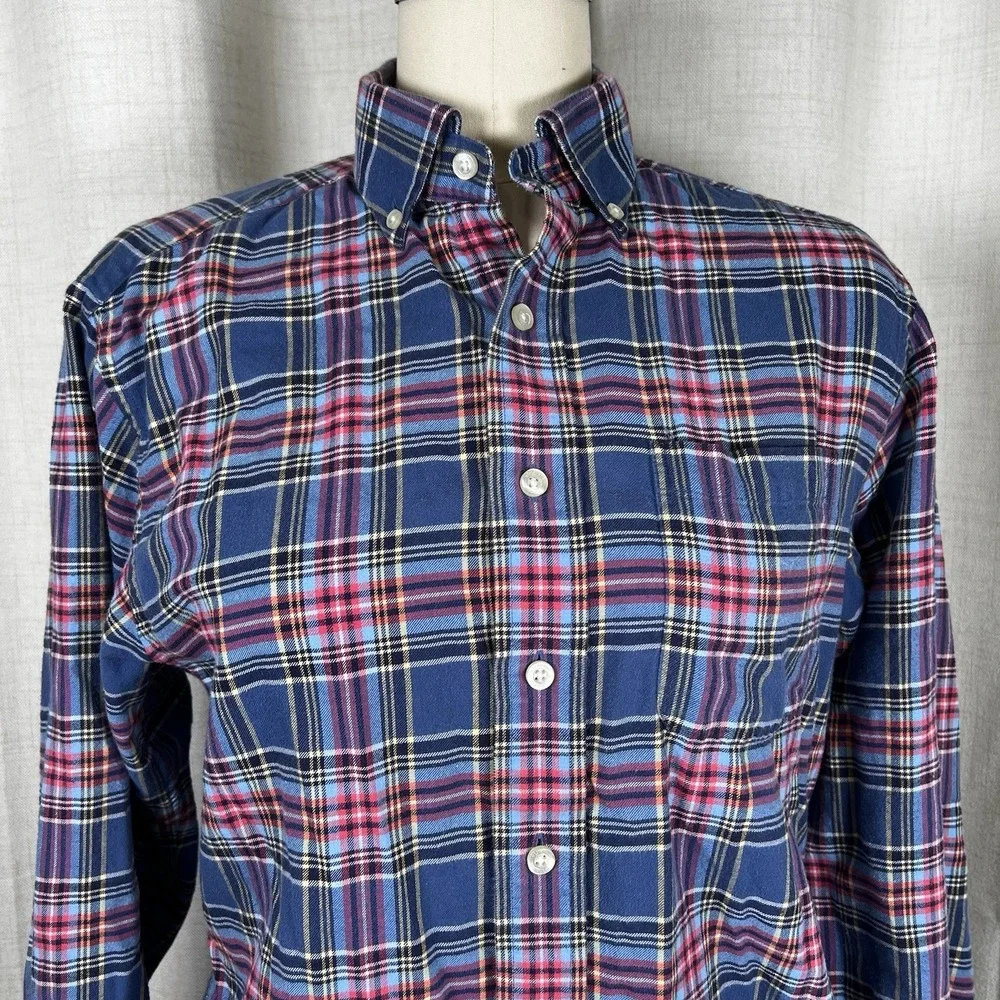 Vineyard Vines Mens Murray Long Sleeve Button Down Shirt‎ Small Red Blue Plaid